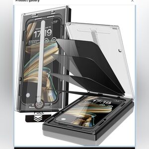 NWT SET OF 3 iPhone 15 Plus / 16 Plus Privacy Phone Screen Glass Protector